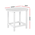 Gardeon White HDPE Outdoor Coffee Side Table 47.5cm Patio Garden Desk 91kg Capacity