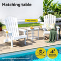 Gardeon White HDPE Outdoor Coffee Side Table 47.5cm Patio Garden Desk 91kg Capacity