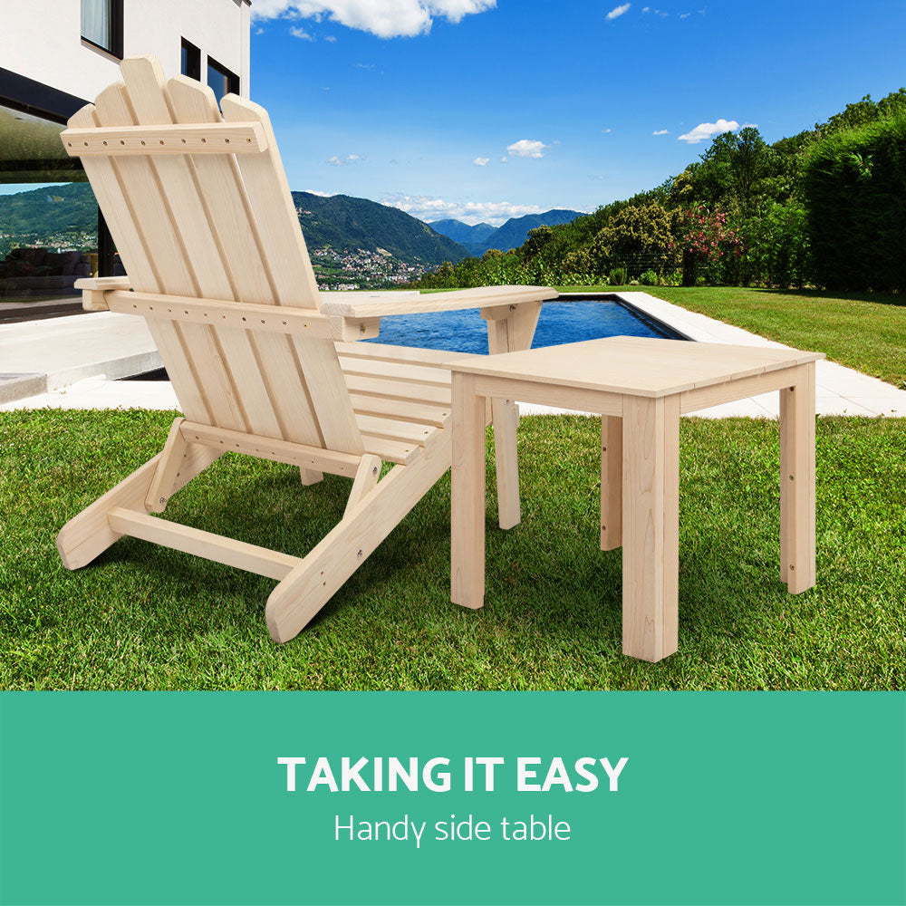 Gardeon Coffee Side Table Wooden Desk Outdoor Furniture Camping Garden Natural - SuperSaverAU - view 6