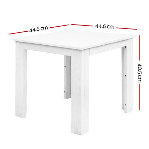 Gardeon White Outdoor Coffee Side Table Wooden Furniture - SuperSaverAU - view 2