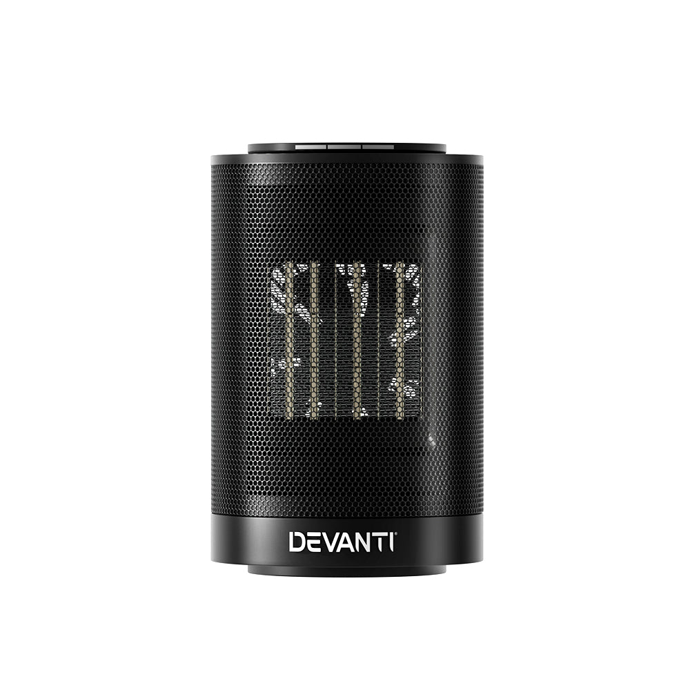 Devanti 1200W Ceramic Fan Heater with Oscillation - Black
