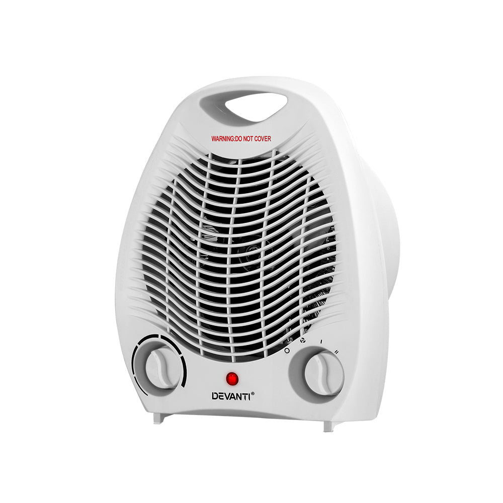 Devanti 2000W Electric Fan Heater - White