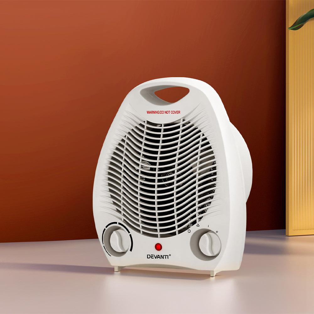 Devanti 2000W Electric Fan Heater - White