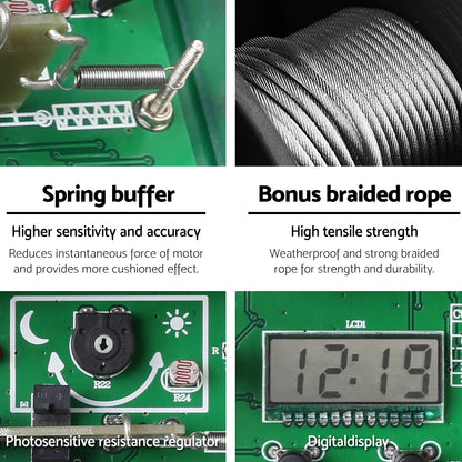 Giantz Automatic Chicken Coop Door Opener 125mm x 125mm x 75mm, Timer, Weatherproof