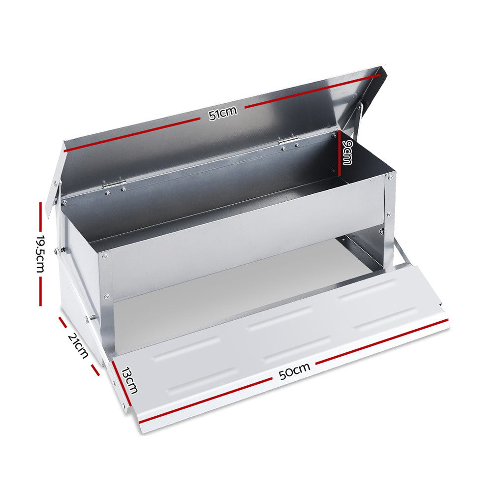 Giantz 5KG Automatic Chicken Feeder - Rust-Proof, Weight-Operated Lid