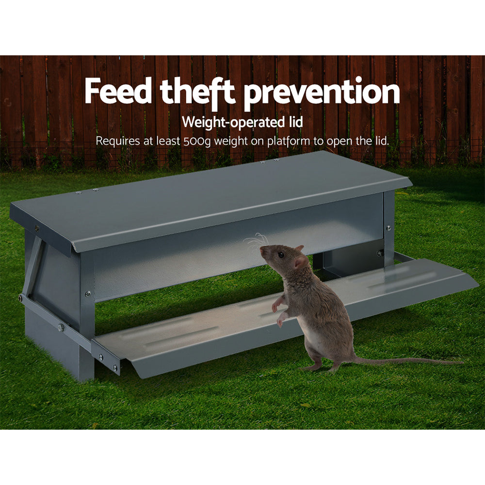Giantz 5KG Automatic Chicken Feeder - Rust-Proof, Weight-Operated Lid