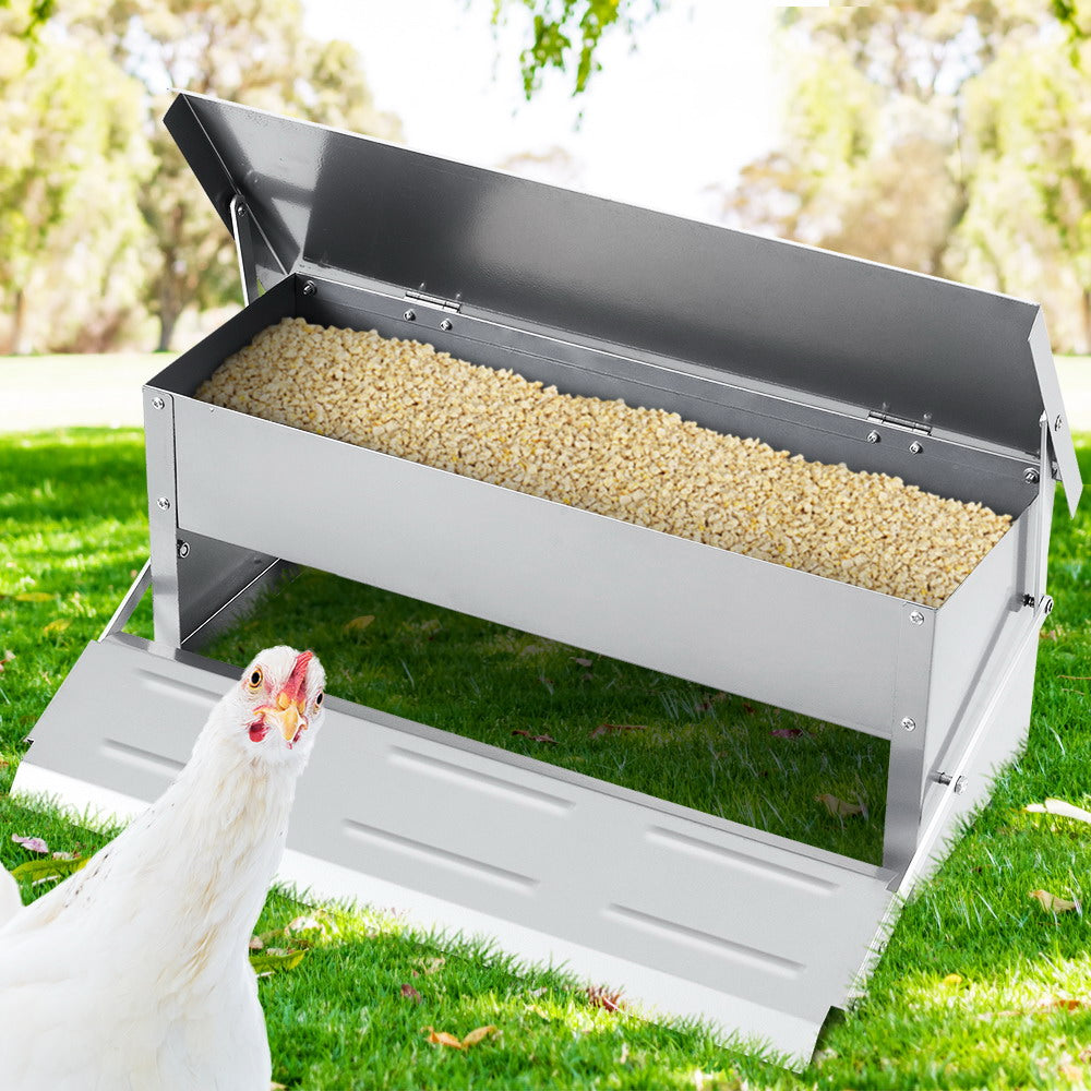 Giantz 5KG Automatic Chicken Feeder - Rust-Proof, Weight-Operated Lid