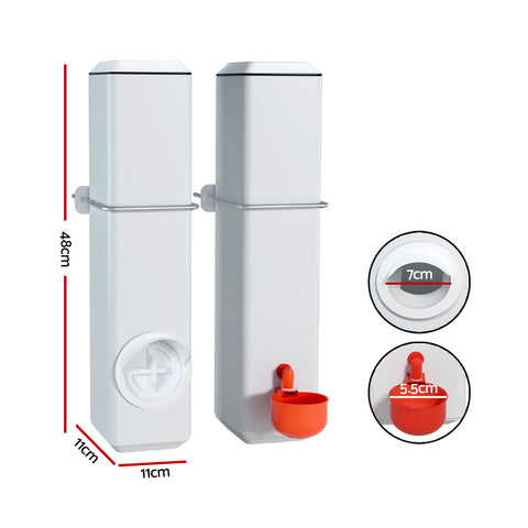 Giantz Chicken Feeder 4L & Waterer Kit, Gravity Feed, Easy Clean, Adjustable Height - SuperSaverAU - view 2