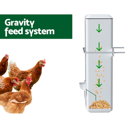 Giantz Chicken Feeder 4L & Waterer Kit, Gravity Feed, Easy Clean, Adjustable Height