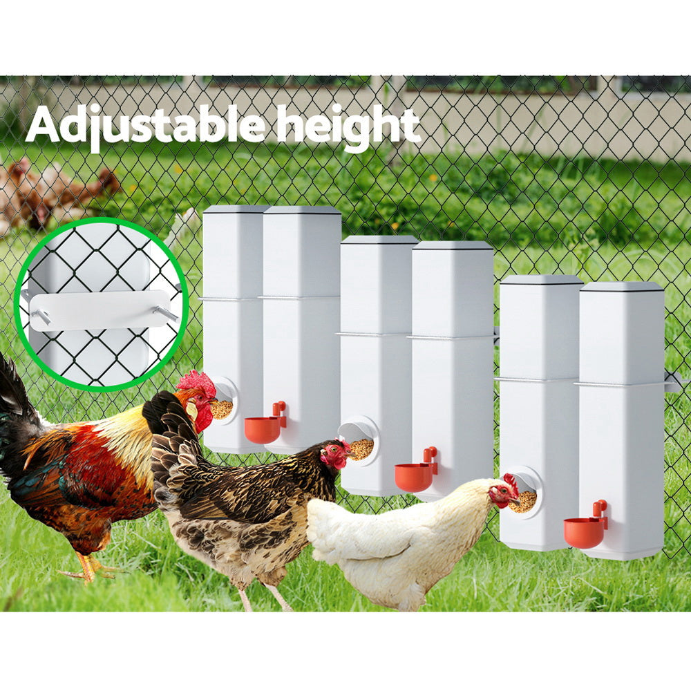 Giantz Chicken Feeder 4L & Waterer Kit, Gravity Feed, Easy Clean, Adjustable Height