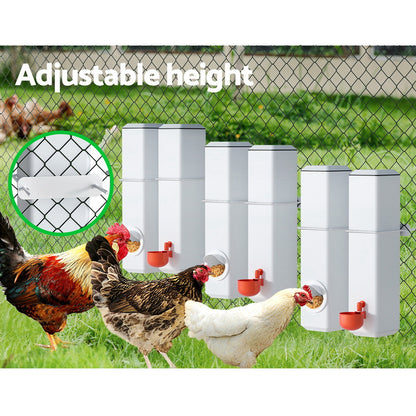 Giantz Chicken Feeder 4L & Waterer Kit, Gravity Feed, Easy Clean, Adjustable Height