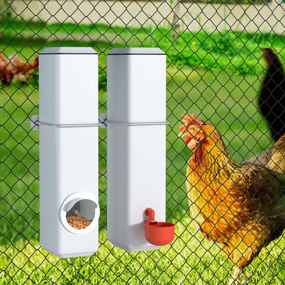 Giantz Chicken Feeder 4L & Waterer Kit, Gravity Feed, Easy Clean, Adjustable Height