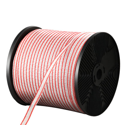 Giantz 400M Red & White Polytape for Electric Fencing with 5 Stainless Steel Strands