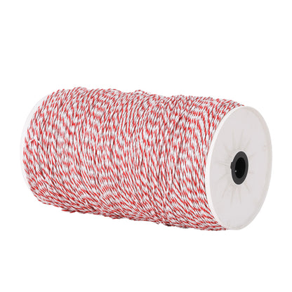 Giantz 1000M Red and White Electric Fence Polywire, 2.3mm, UV Stabilised