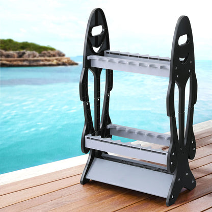 Seamanship Fishing Rod Holder 16 Storage Rack for 16 Poles, Easy Assembly