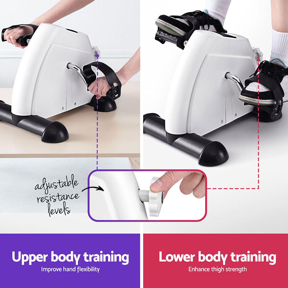 Everfit Pedal Exerciser Mini Exercise Bike Cross Trainer Under Desk Bike White - SuperSaverAU - view 5