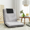 Artiss Grey Floor Lounge Sofa Bed - Adjustable Recliner - SuperSaverAU - view 1