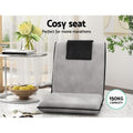 Artiss Grey Floor Lounge Sofa Bed - Adjustable Recliner - SuperSaverAU - view 4
