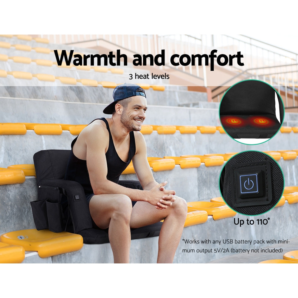 Artiss Heated Floor Lounger - Adjustable Recliner Sofa Bed - SuperSaverAU - view 4