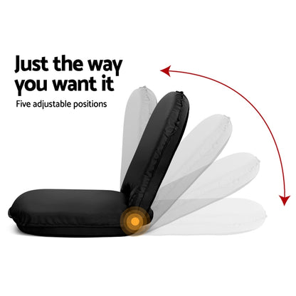 Artiss Floor Lounge Sofa Chair with Adjustable & Foldable Design - Black