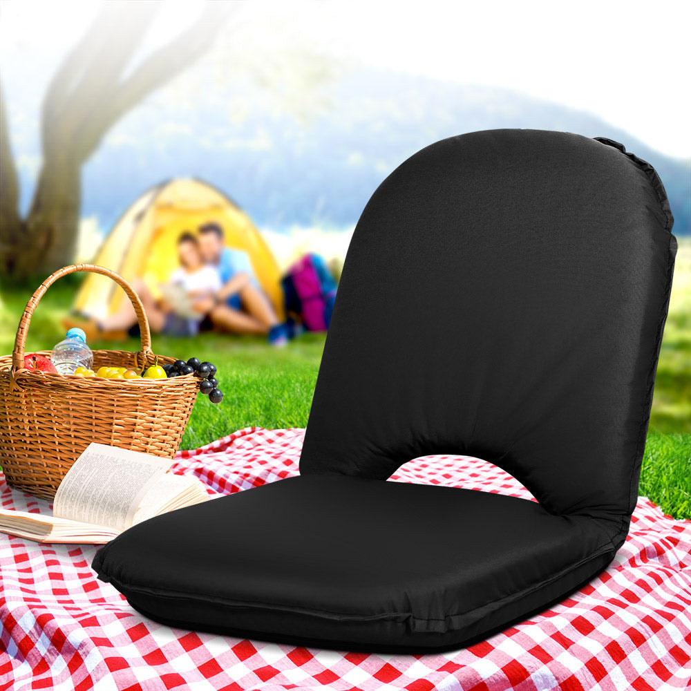 Artiss Floor Lounge Sofa Chair with Adjustable & Foldable Design - Black - SuperSaverAU - view 7