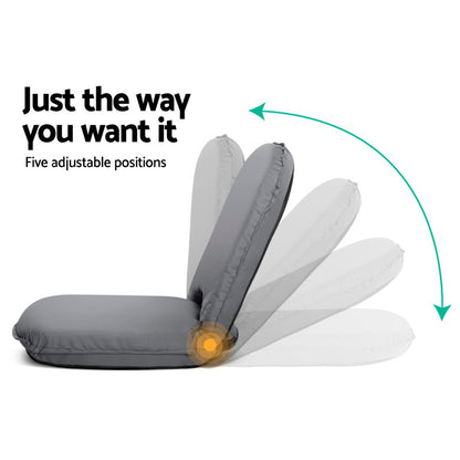 Artiss Foldable Sofa Chair Camping Lounge Grey