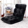 Artiss Floor Lounge Sofa Bed Flannel Fabric Black - SuperSaverAU - view 1