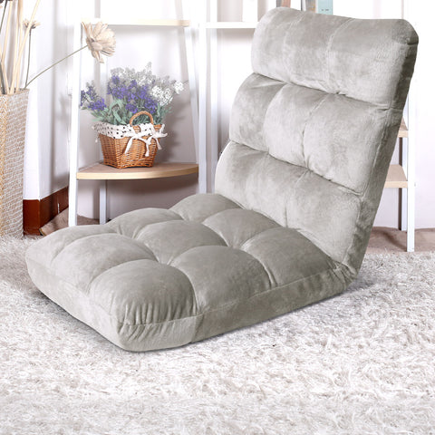 Artiss Lounge Sofa Bed Flannel Fabric Grey - SuperSaverAU - view 1