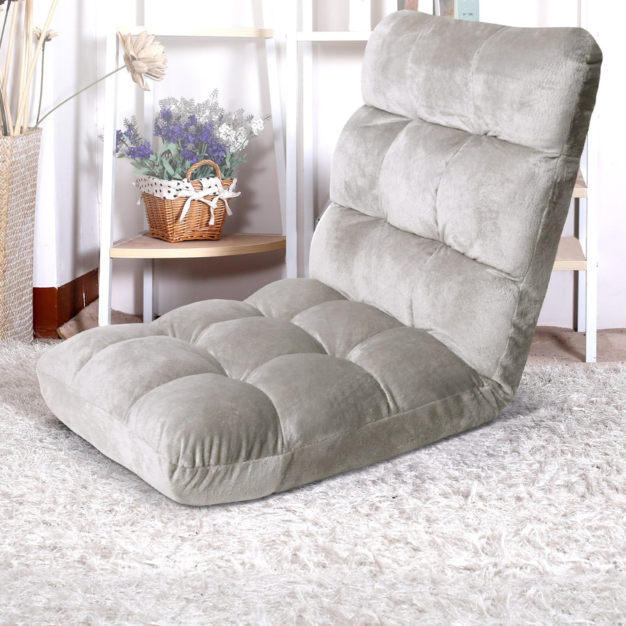Artiss Lounge Sofa Bed Flannel Fabric Grey - SuperSaverAU - view 1