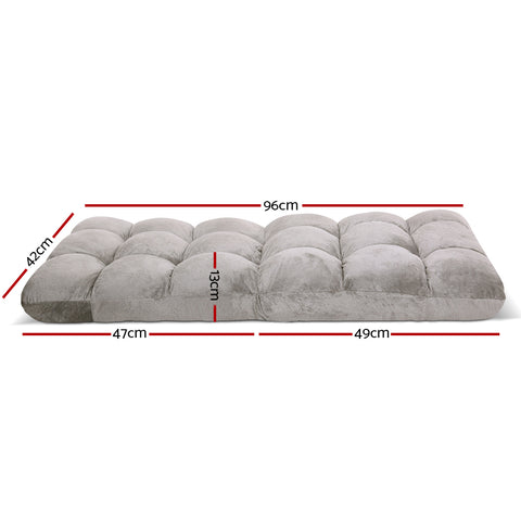 Artiss Lounge Sofa Bed Flannel Fabric Grey - SuperSaverAU - view 2