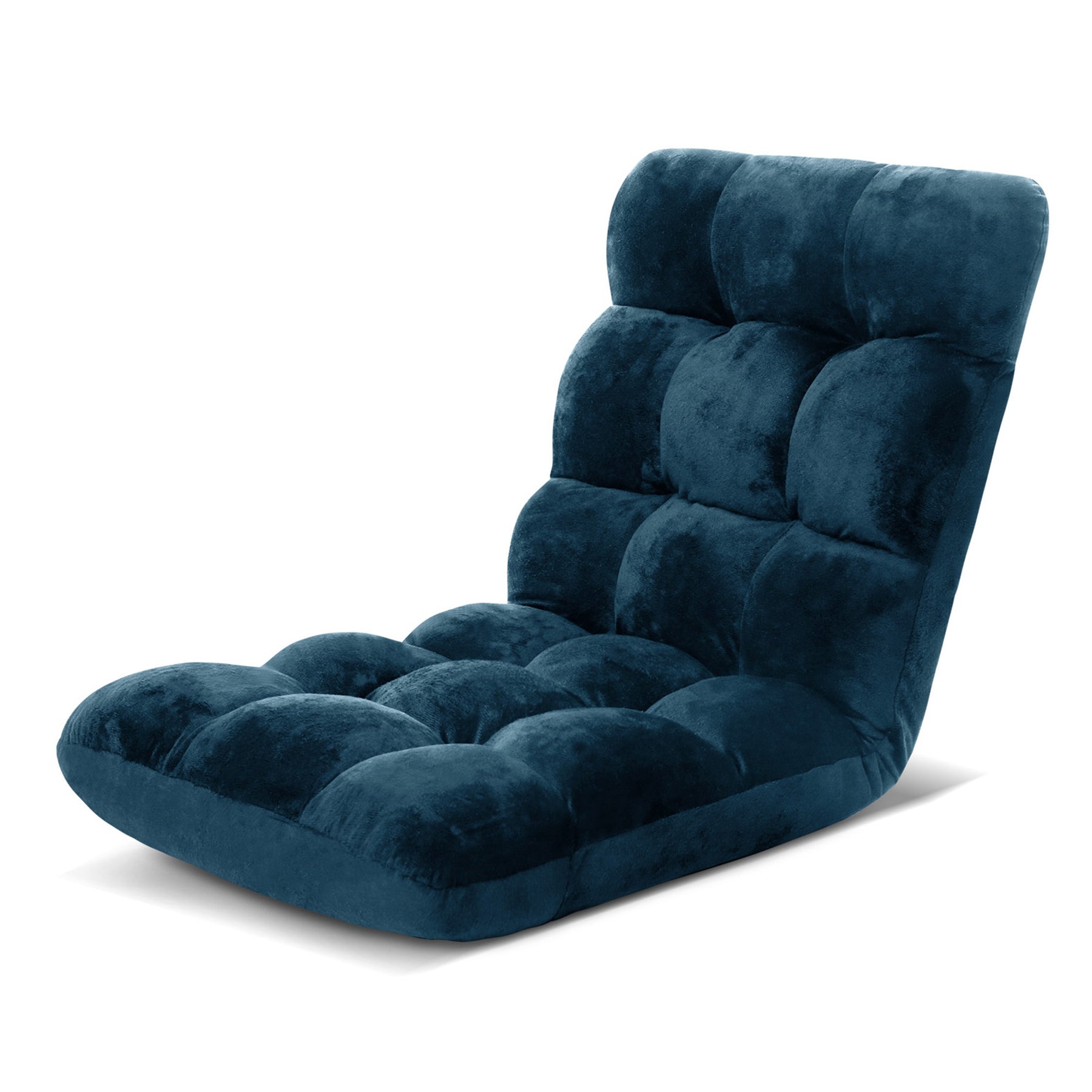 Artiss Adjustable Lounge Sofa Chair Navy, 14 Positions, Flannel Fabric, 96cm x 42cm x 13cm - SuperSaverAU - view 4