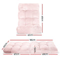 Artiss Adjustable Lounge Sofa Chair, Pink, 14 Positions, Flannel Fabric, 96cm x 42cm x 13cm - SuperSaverAU - view 1