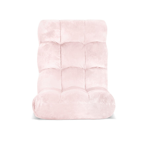 Artiss Adjustable Lounge Sofa Chair, Pink, 14 Positions, Flannel Fabric, 96cm x 42cm x 13cm - SuperSaverAU - view 2