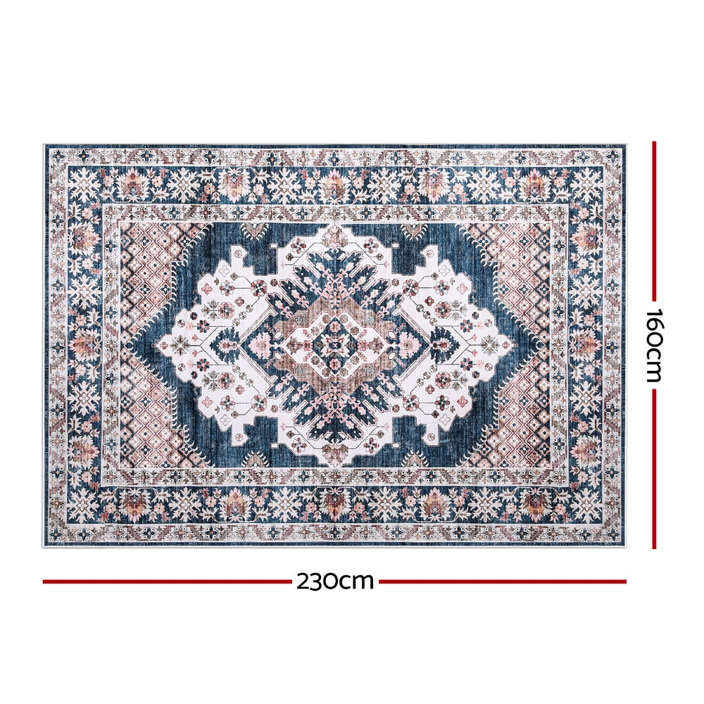 Artiss Washable Persian Floor Rug – Teal & Blush 160 x 230cm