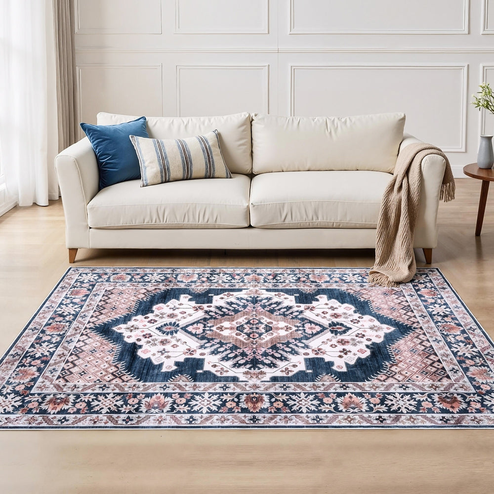 Artiss Washable Persian Floor Rug – Teal & Blush 160 x 230cm