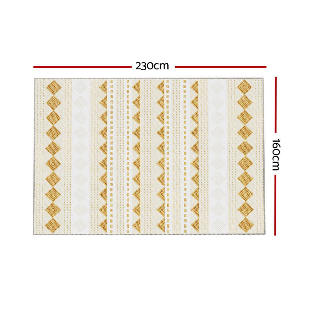 Artiss Ella Floor Rug 160x230cm Crystal Velvet Bohemian Style Washable Non-Slip - SuperSaverAU - view 1