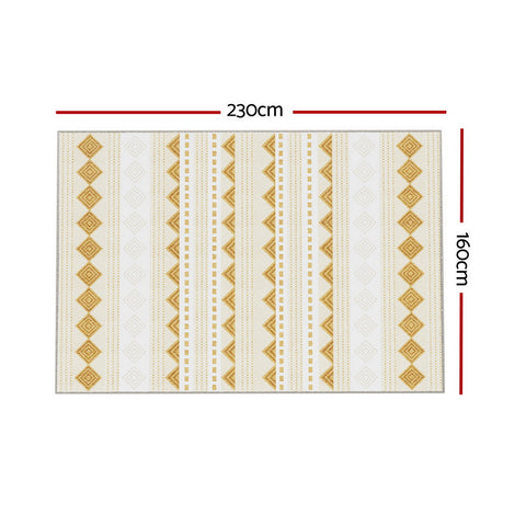 Artiss Ella Floor Rug 160x230cm Crystal Velvet Bohemian Style Washable Non-Slip - SuperSaverAU - view 1