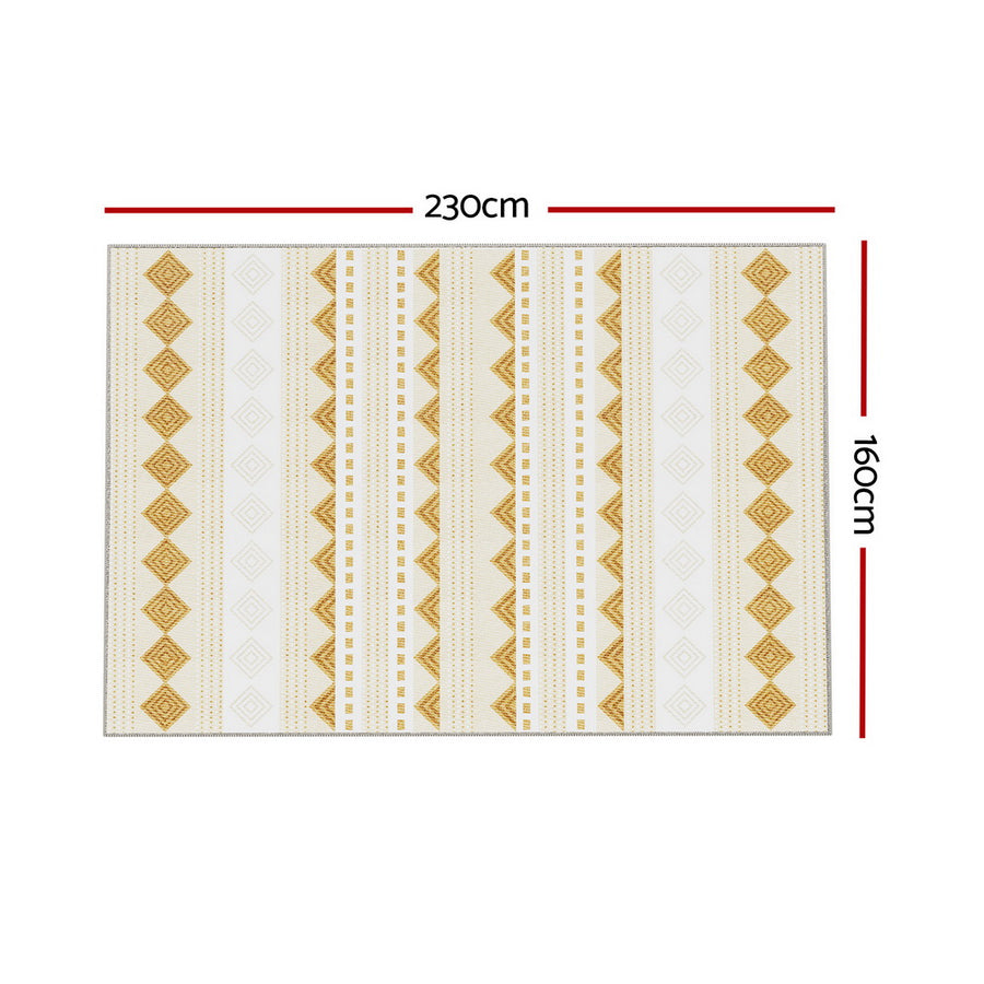 Artiss Ella Floor Rug 160x230cm Crystal Velvet Bohemian Style Washable Non-Slip - SuperSaverAU - view 1