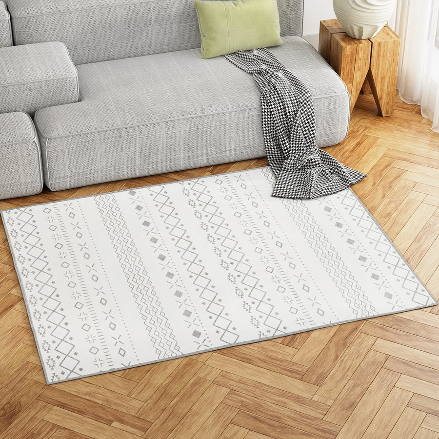 Artiss Una Floor Rug 120x160cm Crystal Velvet Bohemian Style Washable Non-Slip - SuperSaverAU - view 1