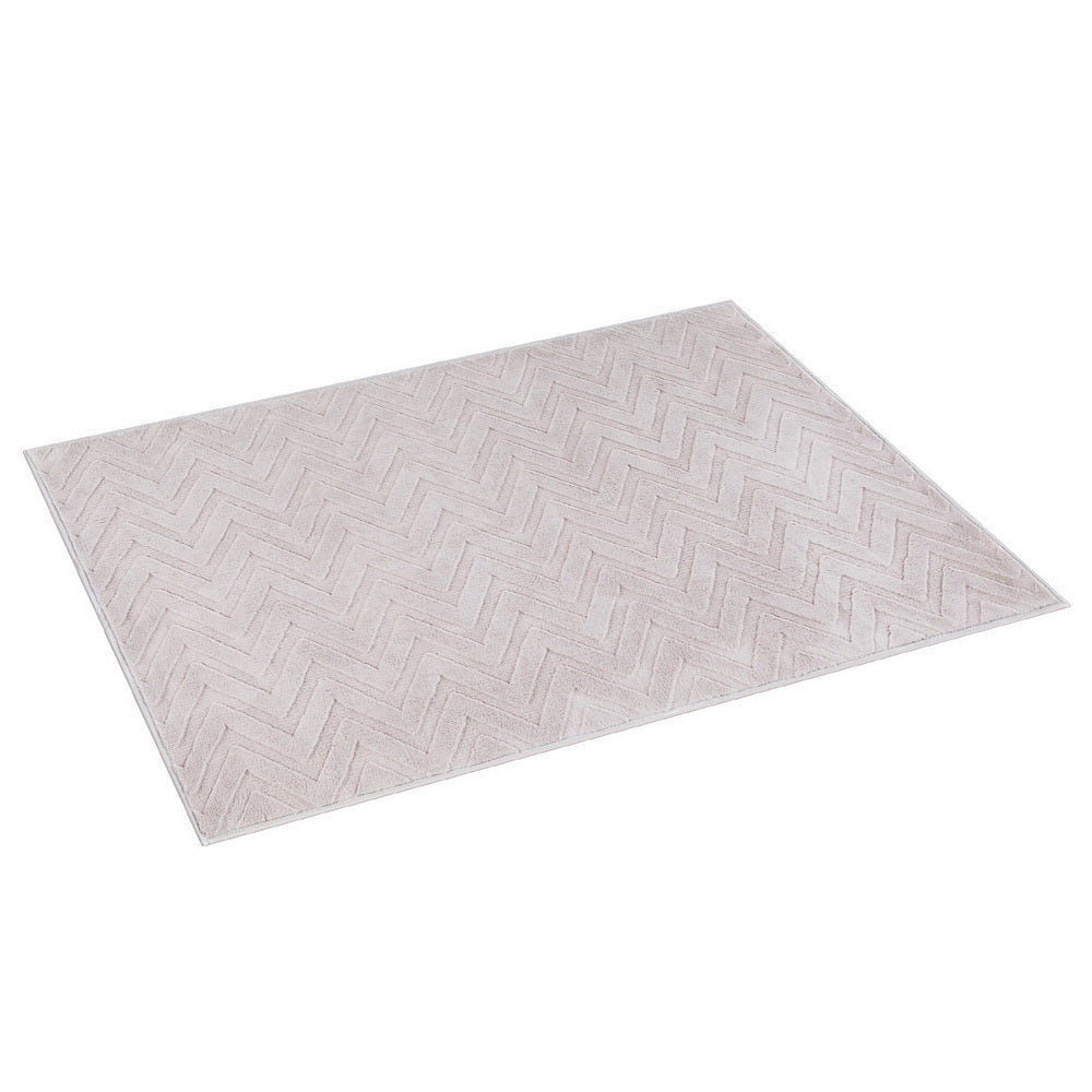 Artiss Azul Floor Rug 120x160cm Jacquard Microfiber Ripple Washable Mat - SuperSaverAU - view 5