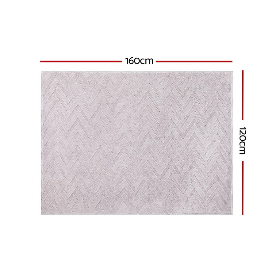 Artiss Azul Floor Rug 120x160cm Jacquard Microfiber Ripple Washable Mat - SuperSaverAU - view 1