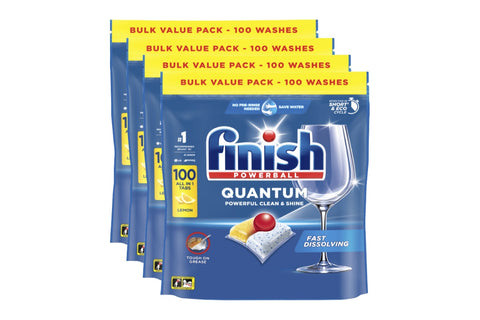 Finish Quantum All In One Lemon 400 Dishwashing Tablets (4 x 100 Pack)