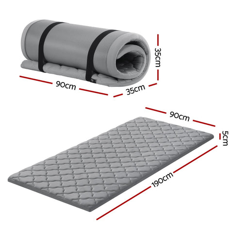Giselle Bedding Single Foldable Camping Mattress - Grey