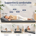 Giselle Bedding Foldable Mattress Trifold Sofa Bed with Pillow - Grey - SuperSaverAU - view 4