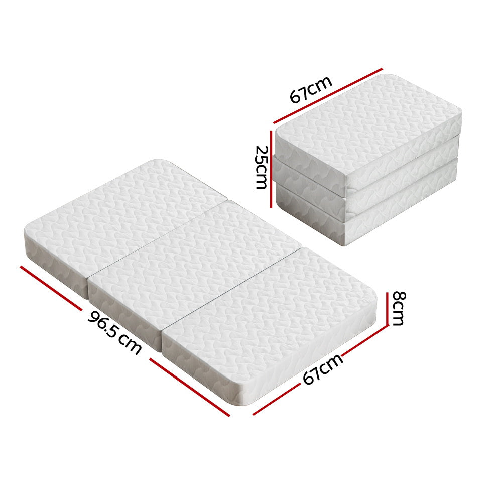 Giselle Bedding Foldable Foam Mattress - Portable Baby Cot Bed, White