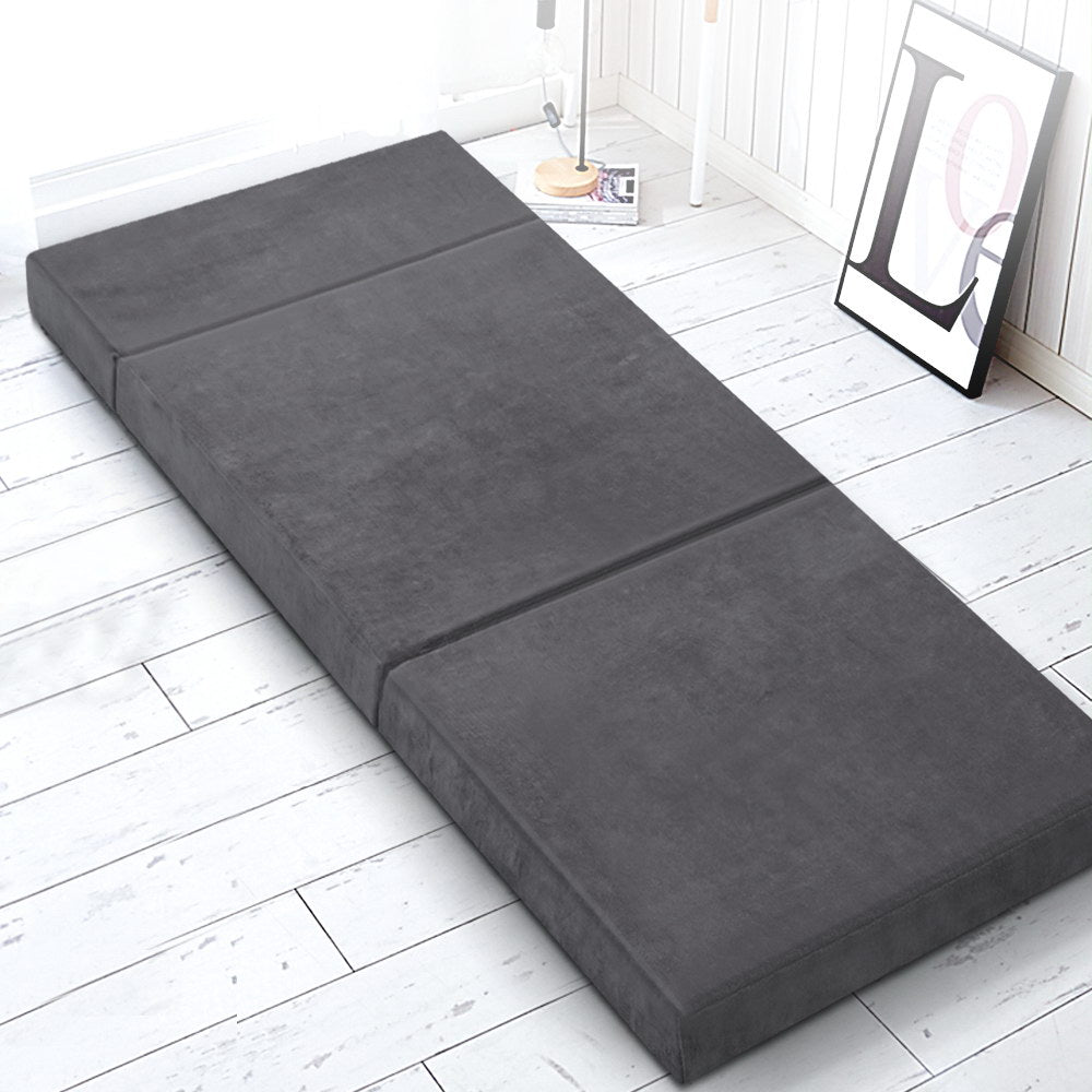 Giselle Bedding Foldable Mattress Folding Foam Bed Mat Single Grey - SuperSaverAU - view 7