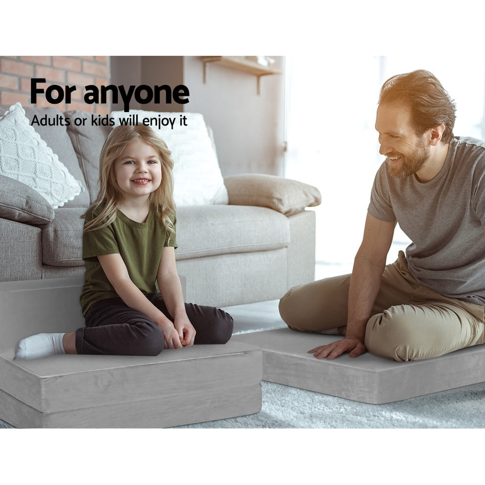 Giselle Bedding Foldable Mattress Folding Foam Bed Mat Light Grey - SuperSaverAU - view 5