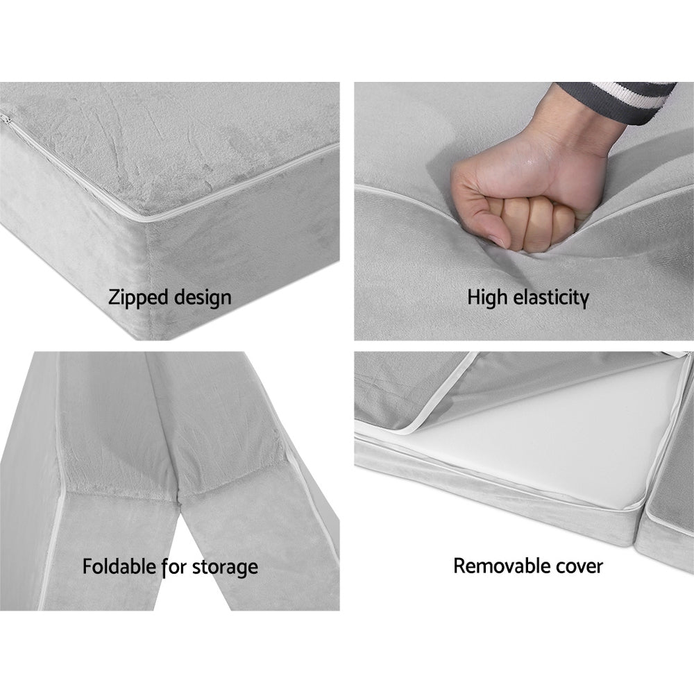 Giselle Bedding Foldable Mattress Folding Foam Bed Mat Light Grey - SuperSaverAU - view 6