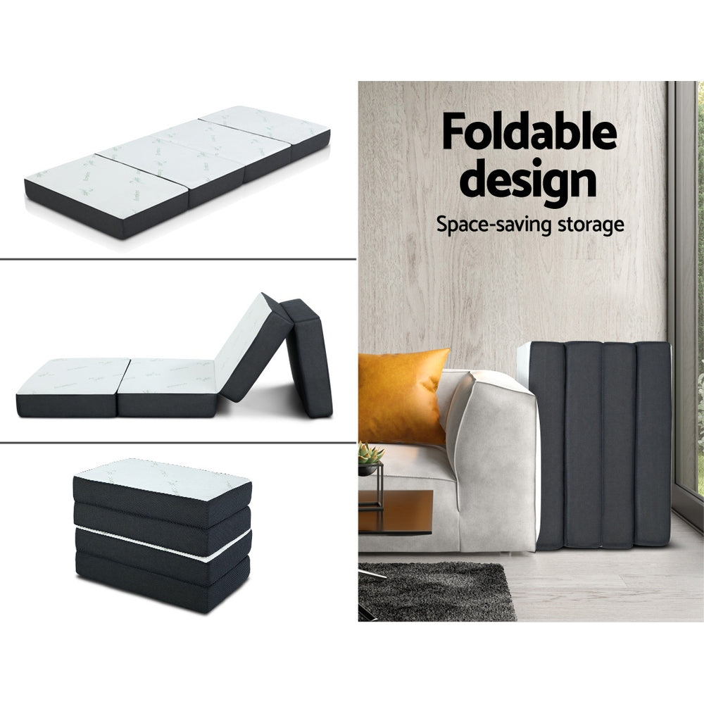 Giselle Bedding Foldable Mattress Folding Foam Sofa Bed Mat Bamboo - SuperSaverAU - view 6