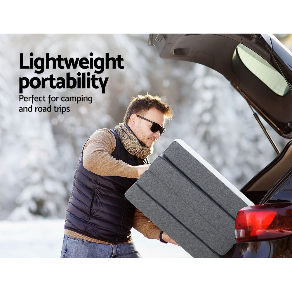 Giselle Bedding Foldable Mattress Folding Foam Single Grey - SuperSaverAU - view 5